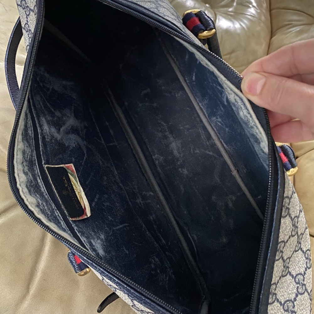 Gucci A-Frame GG Duffel Tote Web Stripe w/Modified Crossbody Strap Vintage - Picture 13 of 14